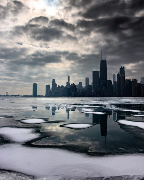 冬季城市天际线的风景照片 · 免费素材图片