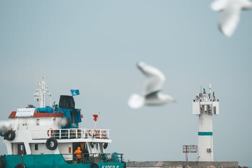 白色和蓝绿色的船 · 免费素材图片