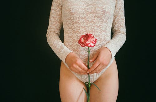 女人拿着红玫瑰花朵 · 免费素材图片