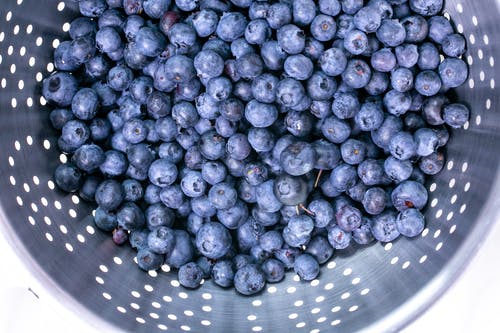 蓝莓在过滤器中的特写照片 · 免费素材图片