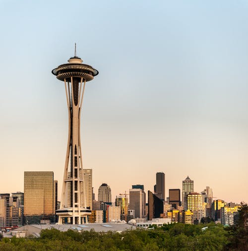 华盛顿州西雅图太空针塔的城市景观照片 · 免费素材图片
