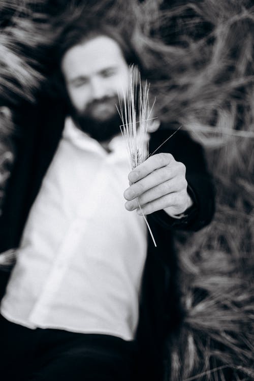 一个人抱着干草的浅焦点摄影 · 免费素材图片