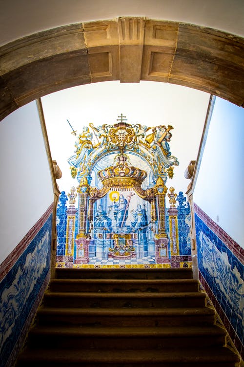 蓝色混凝土楼梯 · 免费素材图片