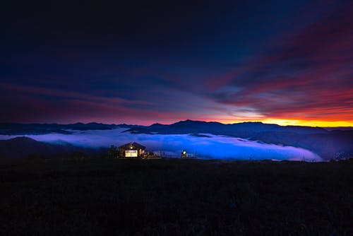 日落山的风景 · 免费素材图片