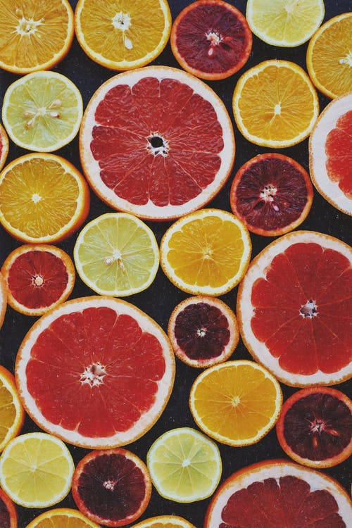 切的柑橘类水果的顶视图照片 · 免费素材图片