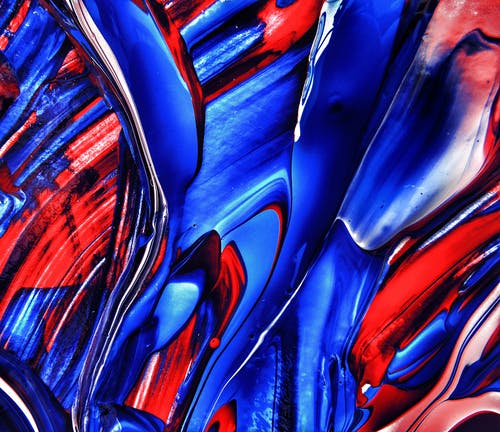 蓝色和红色抽象绘画 · 免费素材图片