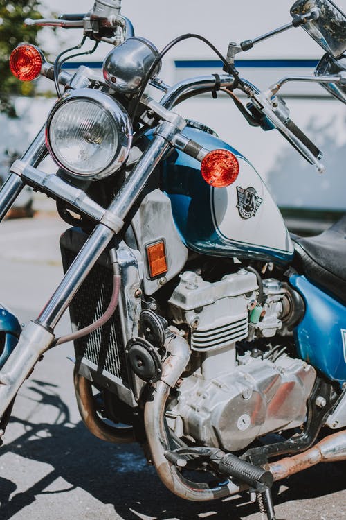 蓝斩波器摩托车 · 免费素材图片