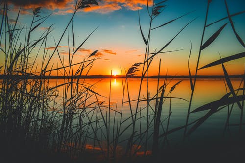 日落湖风景 · 免费素材图片