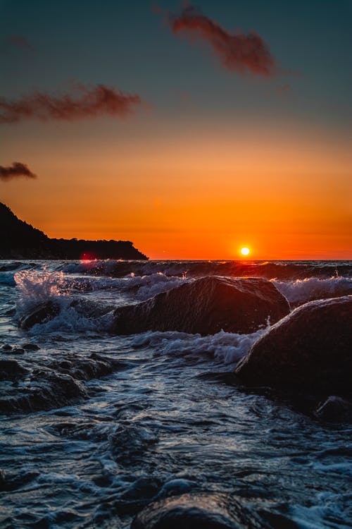 黎明时海的风景照片 · 免费素材图片