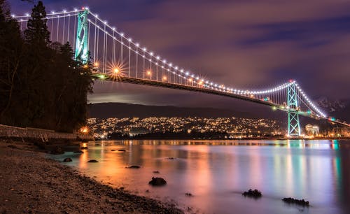 黎明时桥的风景 · 免费素材图片