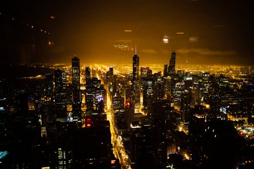 鸟瞰城市的傍晚 · 免费素材图片