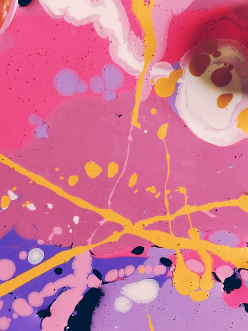 粉色和多彩多姿的抽象绘画 · 免费素材图片