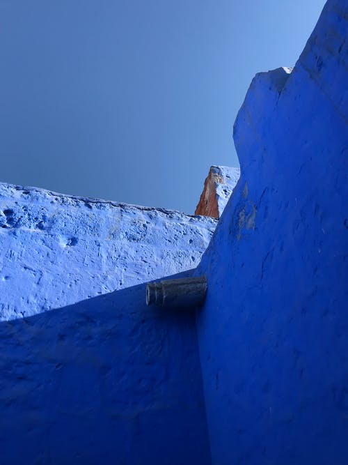 蓝色混凝土墙 · 免费素材图片