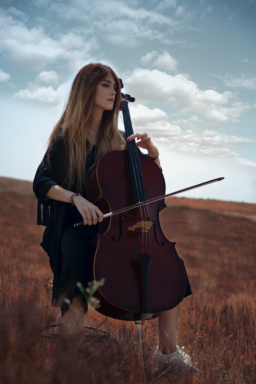 在惠特菲尔德上黑大提琴的女人 · 免费素材图片
