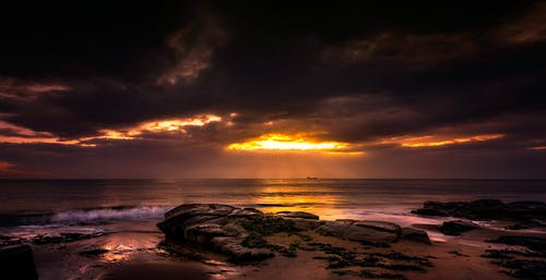 日落海滨风光 · 免费素材图片