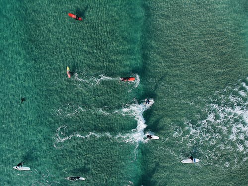 人们冲浪板的顶视图照片 · 免费素材图片