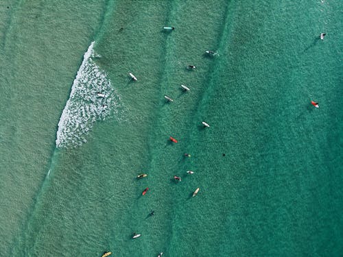 人们冲浪板的顶视图照片 · 免费素材图片