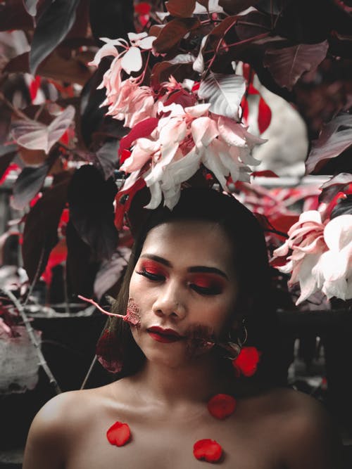 红玫瑰的女人 · 免费素材图片