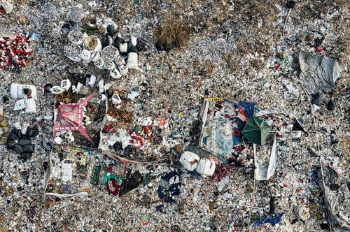 垃圾填埋场的航拍画面 · 免费素材图片