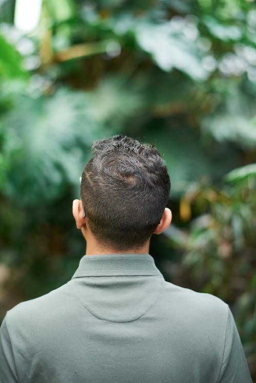 身穿灰色领衬衫的男子的浅焦点照片 · 免费素材图片