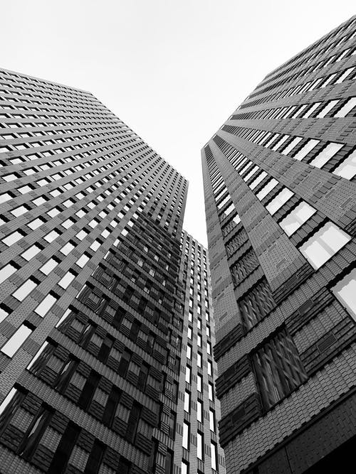 高层建筑的灰度照片 · 免费素材图片