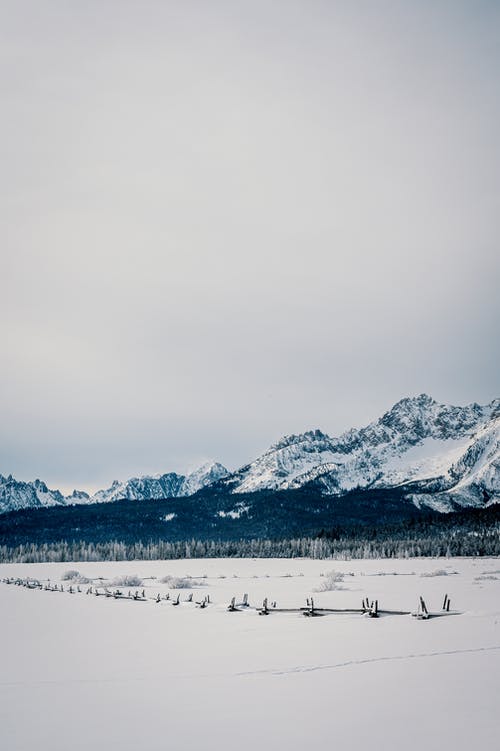 令人惊叹的冬季景观与山 · 免费素材图片