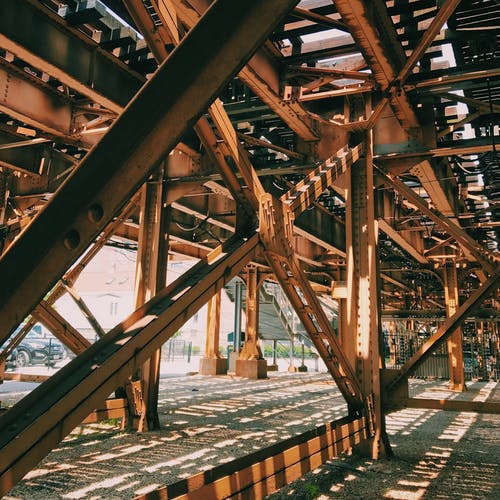 生锈的棕色金属桥 · 免费素材图片