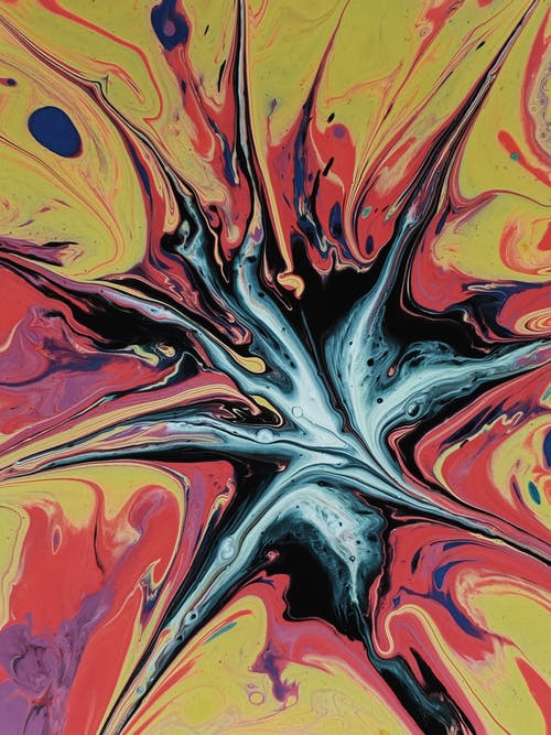 红色黄色和黑色抽象绘画 · 免费素材图片