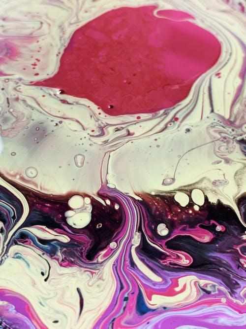 粉色，白色和黑色抽象绘画 · 免费素材图片