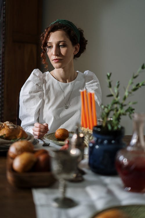 有关challah的, hanukkiah, 以色列早餐的免费素材图片