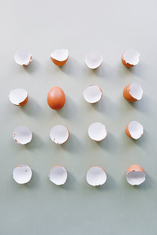 普通的背景上碎的蛋壳 · 免费素材图片