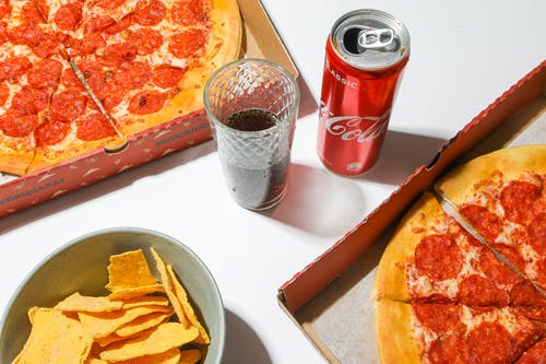 有关可口, 喝, 披萨的免费素材图片