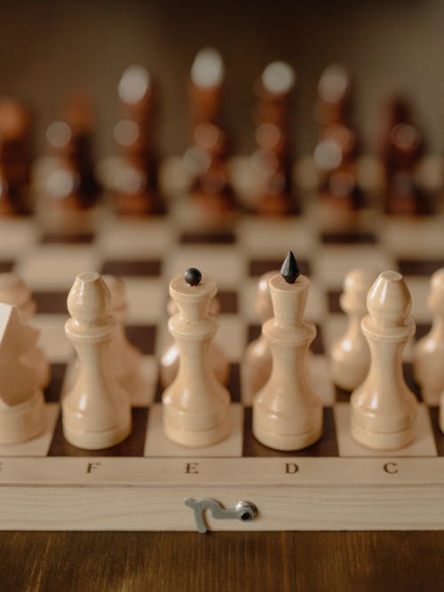 棋盘上的白棋子 · 免费素材图片