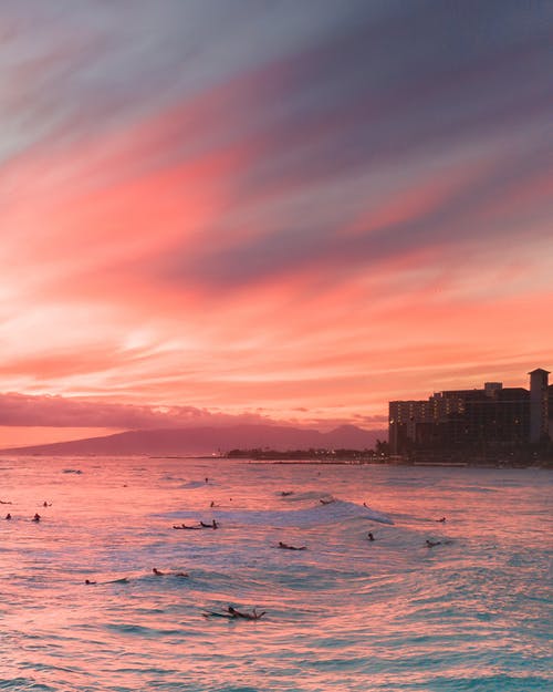 有关夏威夷, 夕阳的颜色, 天堂的免费素材图片