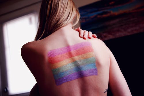 同性恋骄傲人体彩绘背面的女人 · 免费素材图片