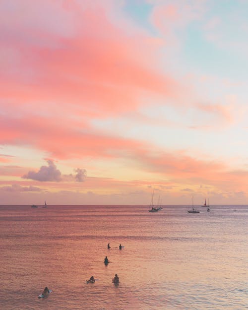 有关冲浪摄影, 夏威夷, 夕阳的光的免费素材图片