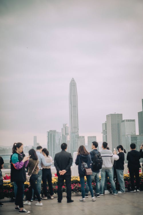 有关city_skyline, 人群, 垂直拍摄的免费素材图片