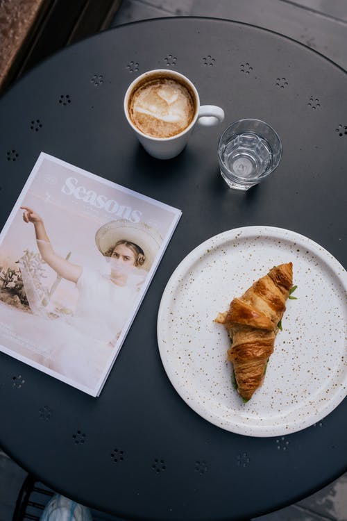 有关三明治, 俯视图, 咖啡的免费素材图片