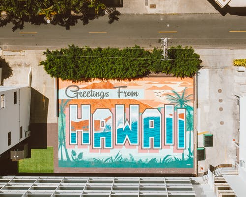 有关俯视图, 壁画, 夏威夷的免费素材图片