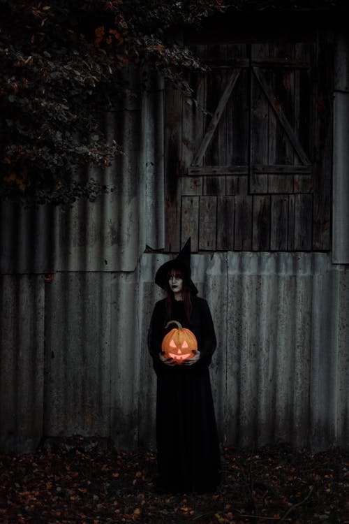 站在她手中的南瓜的女巫 · 免费素材图片