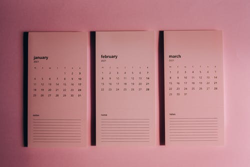 每月日历与每周日期的集合 · 免费素材图片
