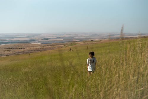 站立在领域的匿名妇女 · 免费素材图片