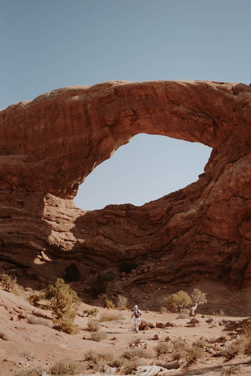 夏季干旱沙漠中的砂岩地层 · 免费素材图片