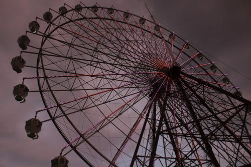 有关低角度拍摄, 游乐设施, 漆黑的免费素材图片