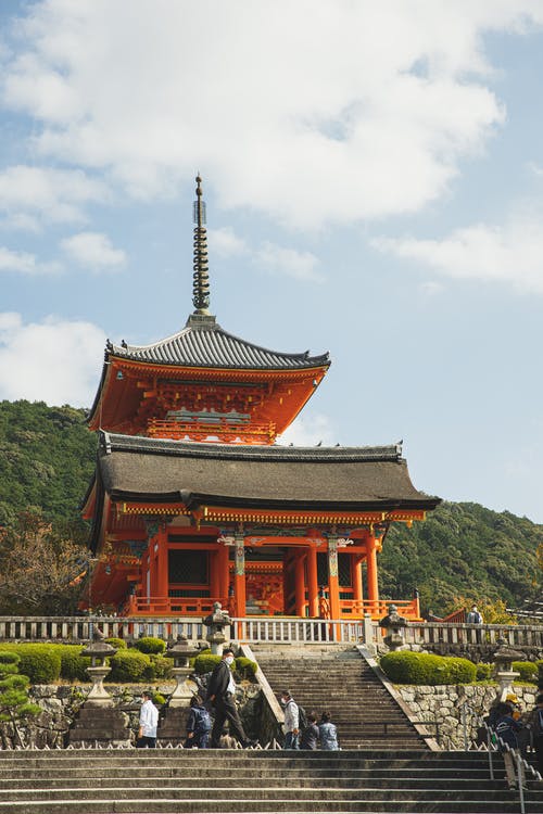 传统东方神社对山上森林 · 免费素材图片