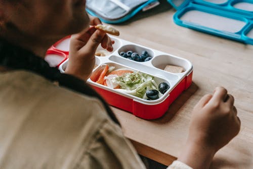 播种在箱子里吃点心的青少年女孩 · 免费素材图片