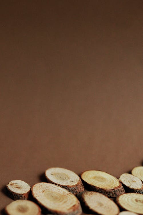 棕色表面上的白色圆形饼干 · 免费素材图片