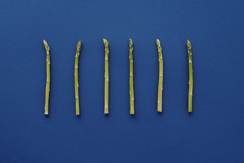 蓝色表面上的蓝色和黄色铅笔 · 免费素材图片