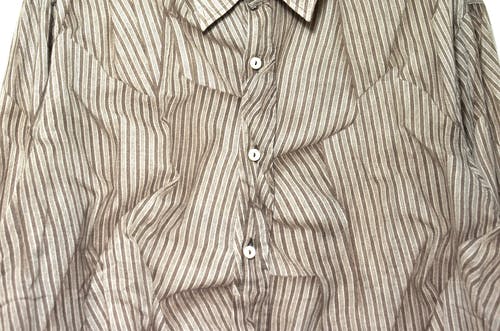 棕色和白色条纹纽扣衬衫 · 免费素材图片