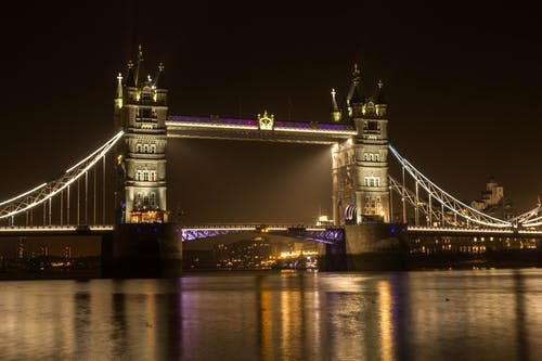 有关伦敦, 吊桥, 在晚上的免费素材图片